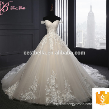 OY095 Gorgeous Mujeres Diseño Iglesia Elegante Princesa Ball Gown Vestidos de Novia